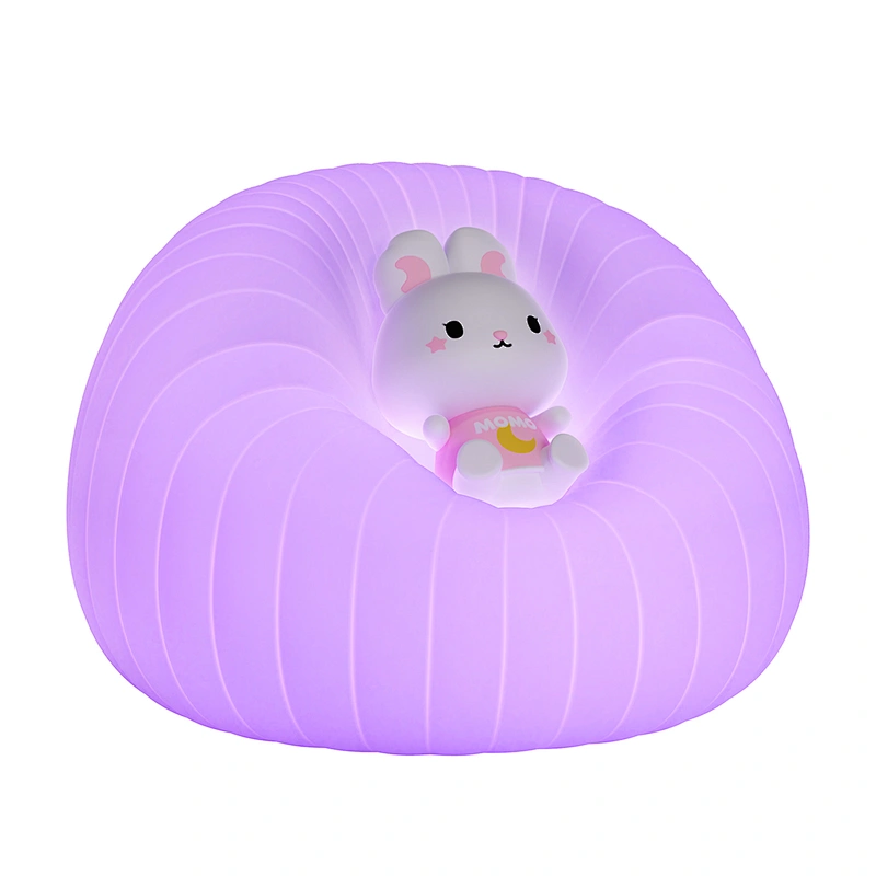 ICARER FAMILY Kawaii Touch Control Led Baby Night Lamp Rechargeable Silicone Night Light for Kids