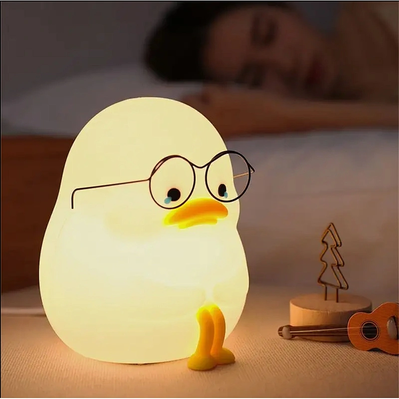 EMO Duck Silicone Pat Light  Intelligent USB Rechargeable Soft Glow for Children Sleep Creative Gift Sleeping Children Light