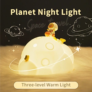 ICARER FAMILY USB Rechargeable Modern Mini LED Night Light Warm White Acrylic Lamp with Sensor Control for Home or Room Use