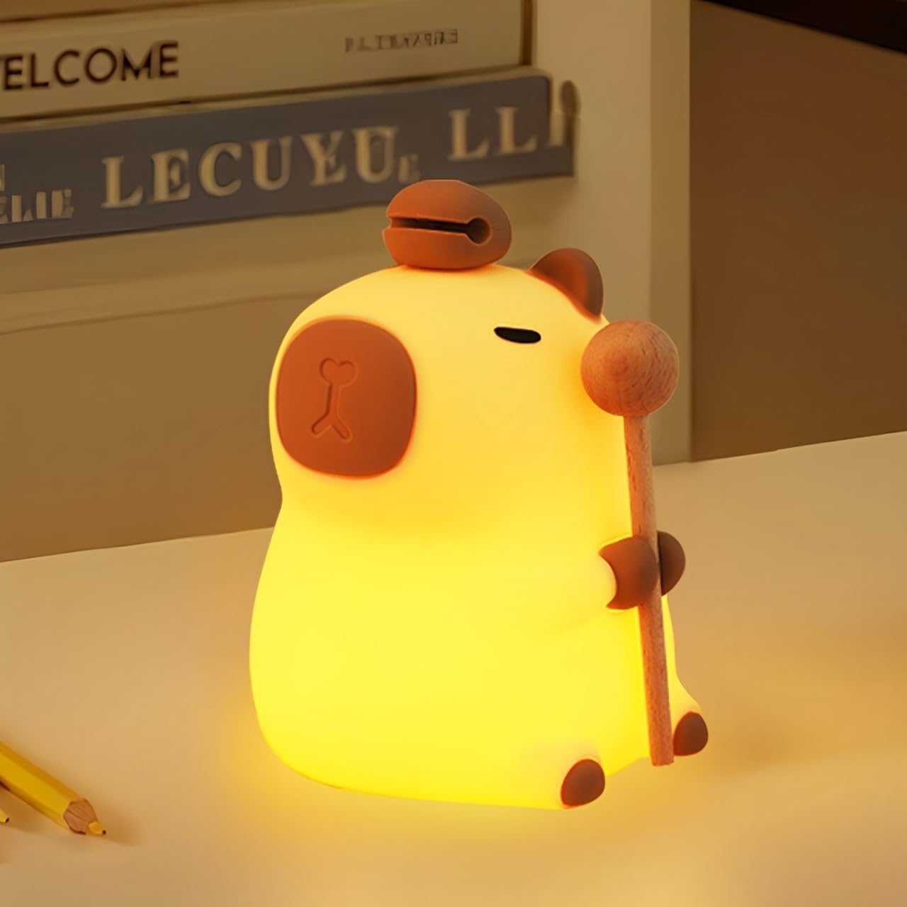 Children Night Light Portable Capybara LED Light USB Rechargeable Lamp for Kids and Animal Lovers