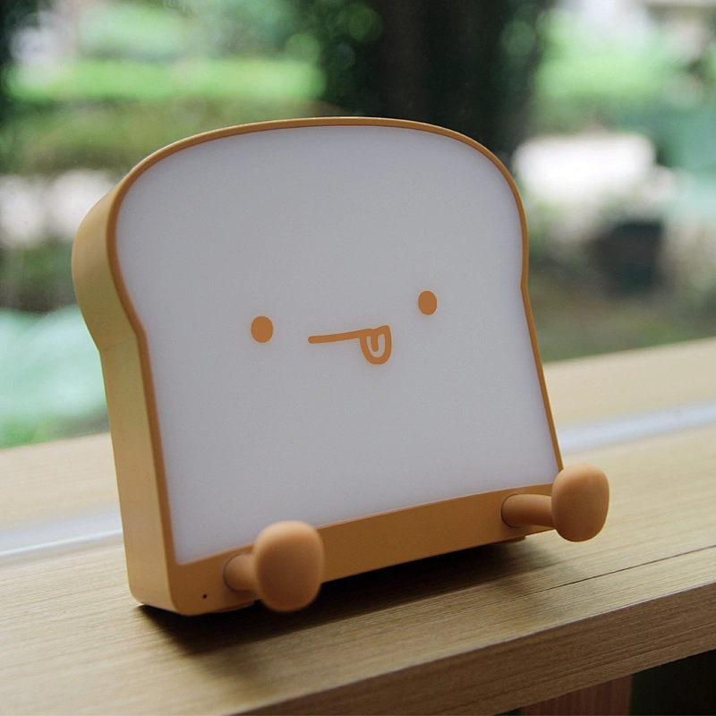 Kids USB Rechargeable Touch Control Night Light Warm and Colorful Bread Light Projector for Living Room