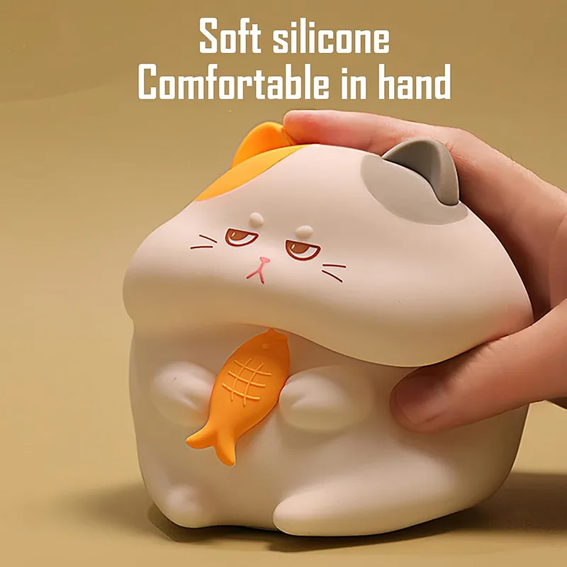 Hot Sale Cute Silicone Cat Lamp Night Light for Kids Mini USB Rechargeable Touch Sensor LED Night Light Bedroom