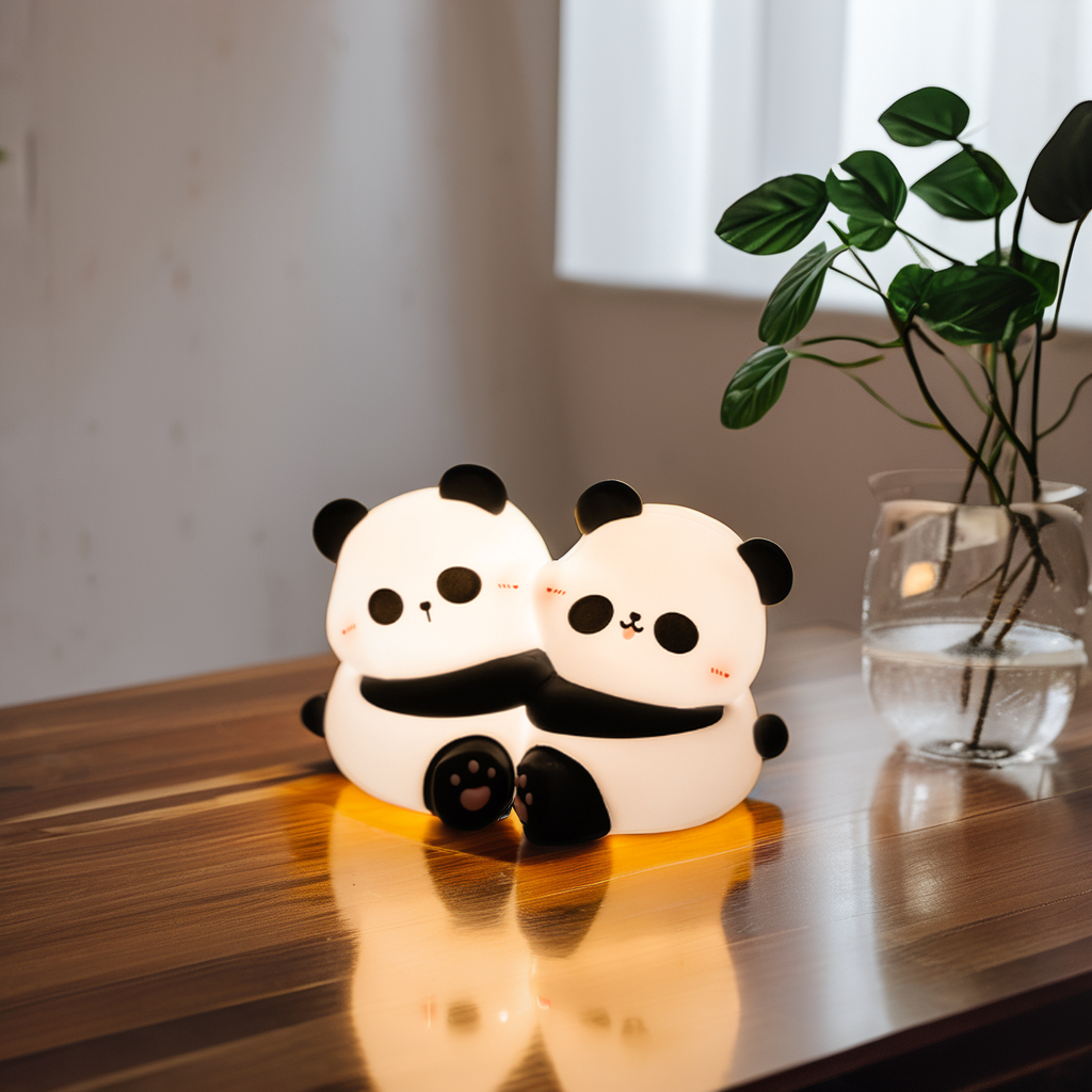 Cute Christmas Gift Table Plug Home Decoration Panda Baby Night Light for Kids Children Bedroom