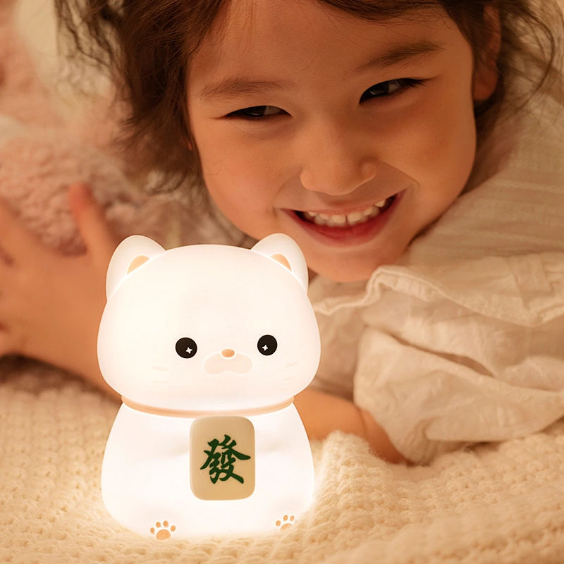Cute Cat Silicon 1200mAh Battery USB Bedroom Cartoon Animal Portable Children's Kids Night Light Lamp for Bedrooms Living Rooms