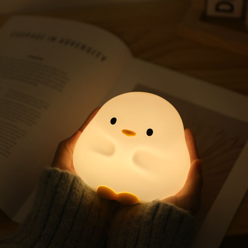Cute Silicone Duck Sleep Pat Light Bedroom Breastfeeding Children's Eye Protection Sleep Bedside Lamp Cute Silicone Night Light