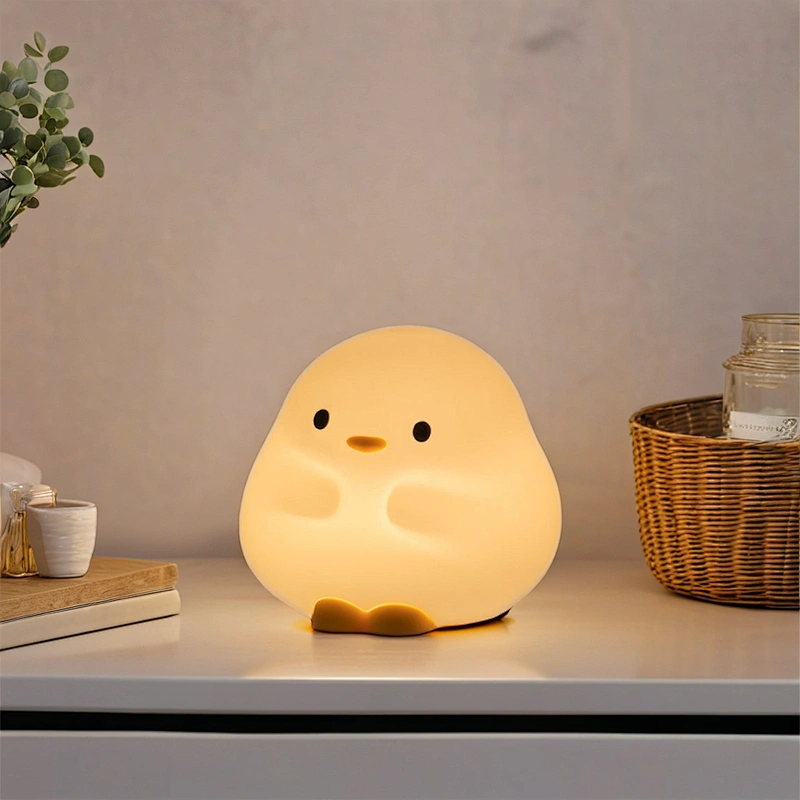 Cute Baby Squeezed Toys BPA-free Rechargeable Table Night Lamp for Bedroom Duck Night Light