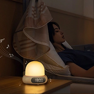 LED Display Alarm Clock with Dimmer Night Light for Desks and Bedrooms Music Clock Night Light
