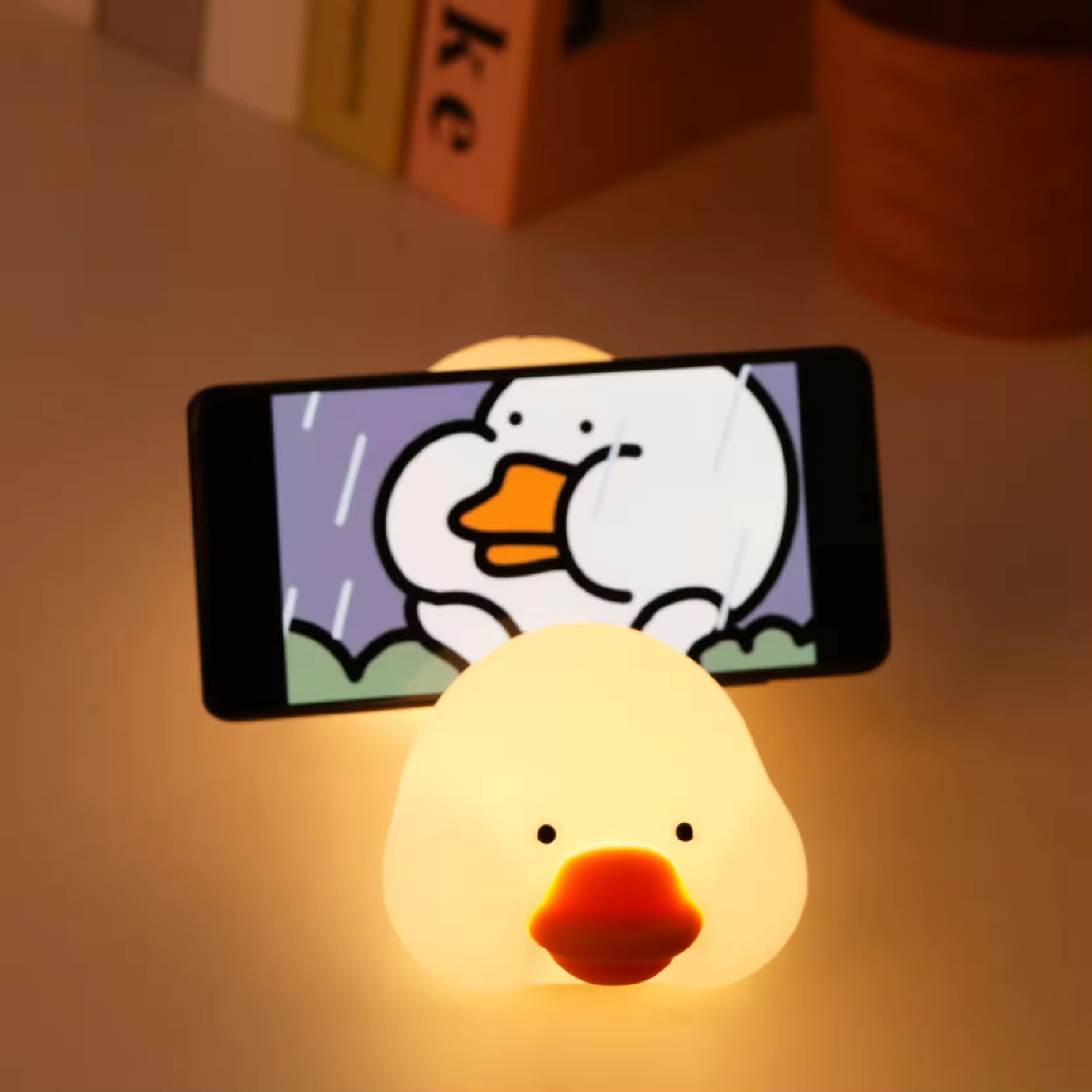 Cute Silicone Duck Night Light Kids USB Rechargeable Night Light for Home Use Living Home Baby Lamps