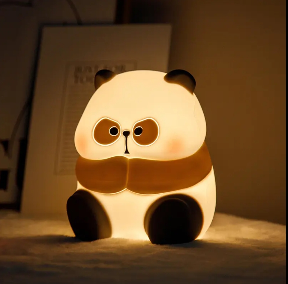 Cute Panda Tap Control Silicone Night Light for Kids Bedroom Table Room Decoration Custom Baby Light for Children