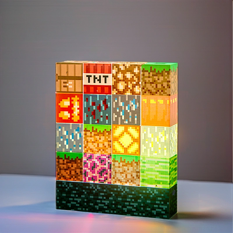 ICARER FAMILY Smart Mini LED Night Light Modern Square Stitching Design ABS Material 5V Night Building Block Kids' Home Decor