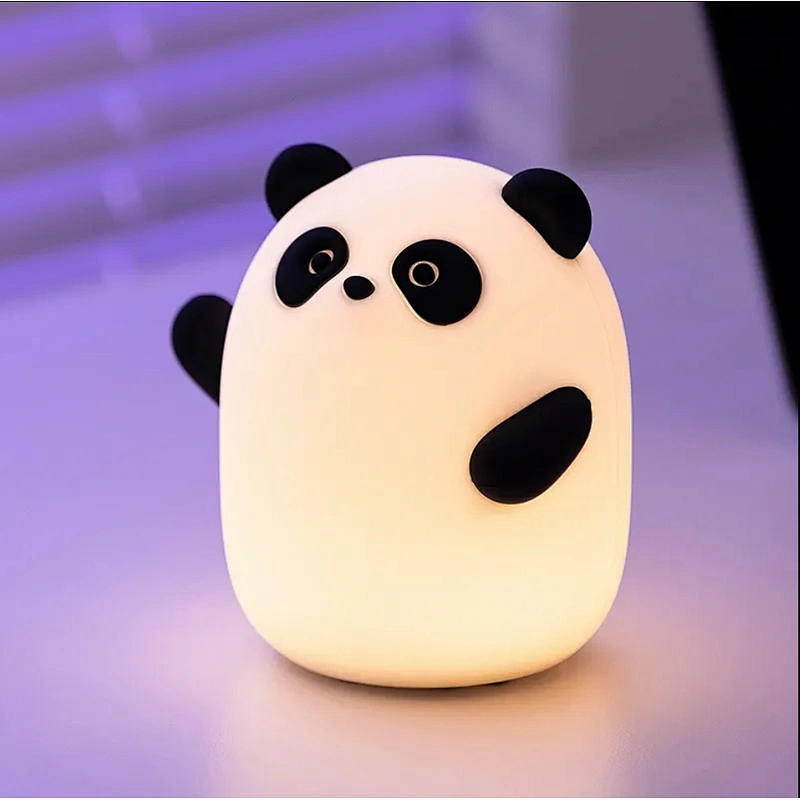 Cartoon Panda Dimmable Nursing Table Tap Lamp Rechargeable USB Led Power Battered Home Room Decoration Kids Night Light