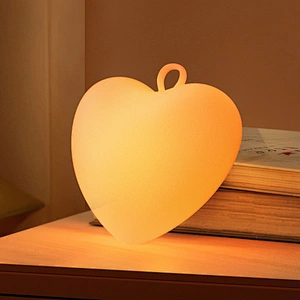 ICARER Rechargeable LED Heart Shape Lamp Modern USB Powered ACryl & Silicone 5V Warm Light for Hotel Room