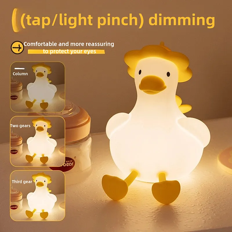 Cute Duck LED Night Light  Soft Glow Lamp for Kids Gifts and Home Decor