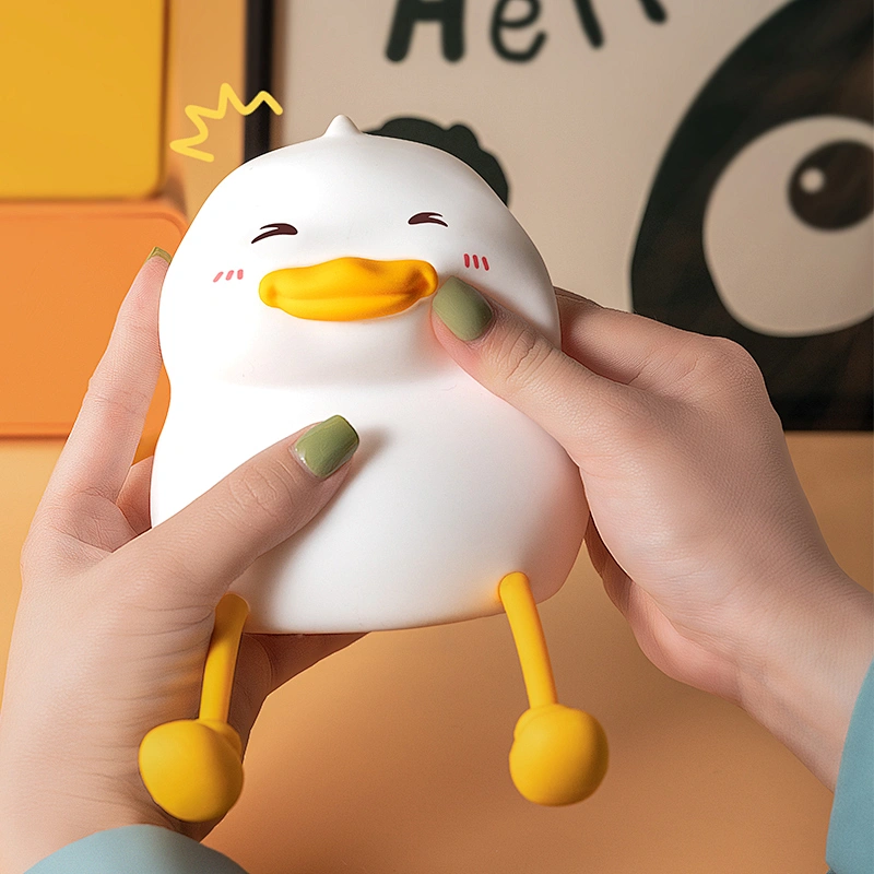 Silicone Duck Fat Night Light Kids Cute Mini LED Lamp USB Rechargeable Battery Power Modern Minimalist Design Home Bedroom Use