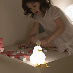 Duck Shape Cute Christmas Touch Lights with Legs Birthday Gifts Night Light for Kids Bedside Chick Night Lamp Baby