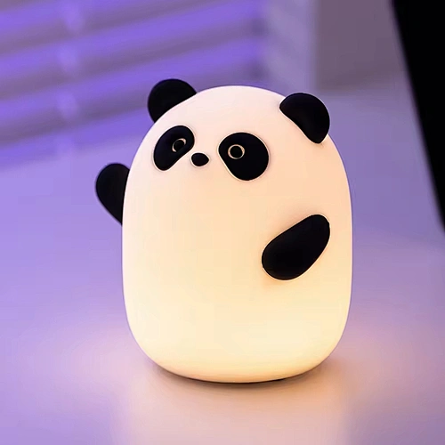 Portable Panda Night Light Bedside Nursery Lamp LED Light Source Modern Design Tap Control Timer Kids' Night