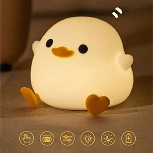 Silicone Duck Night Light Rechargeable Silicon Duck Lamp Smart Bedside Led Night Light for Kids Use Bedroom