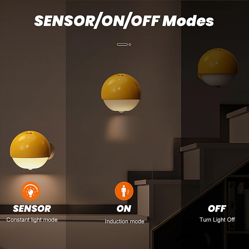 Mini LED Night Light for Kids Rechargeable USB with Sensor Control Warm Color Duck Design for Home Bedroom Use