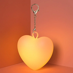 ICARER Rechargeable LED Heart Shape Lamp Modern USB Powered ACryl & Silicone 5V Warm Light for Hotel Room