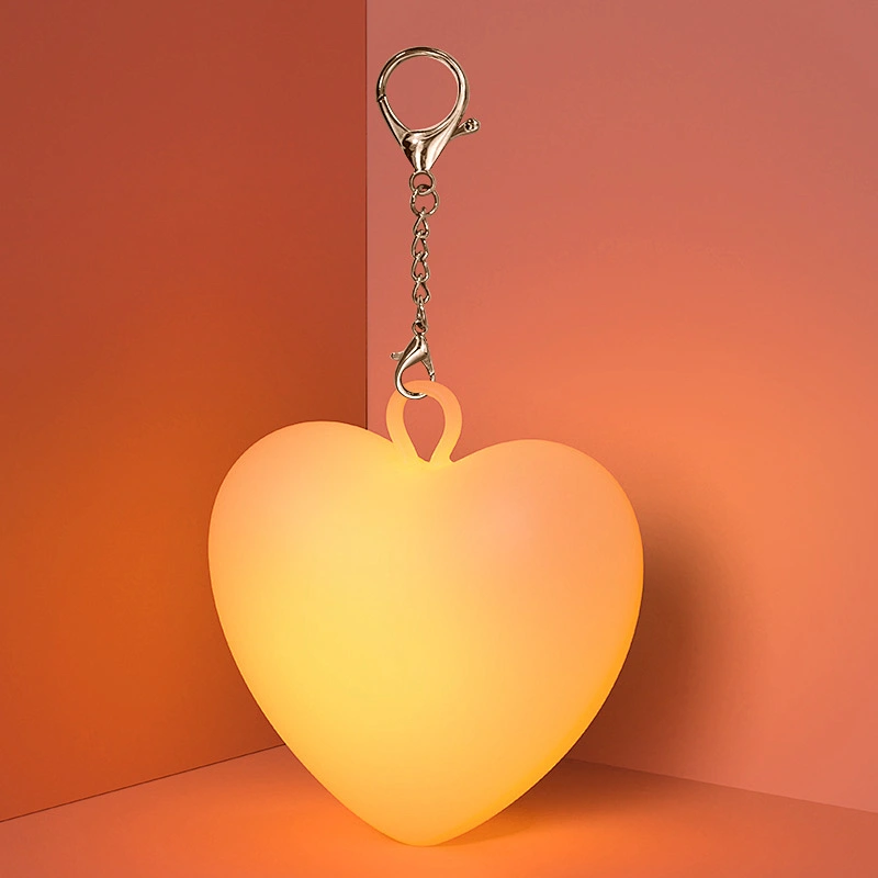 ICARER Rechargeable LED Heart Shape Lamp Modern USB Powered ACryl & Silicone 5V Warm Light for Hotel Room