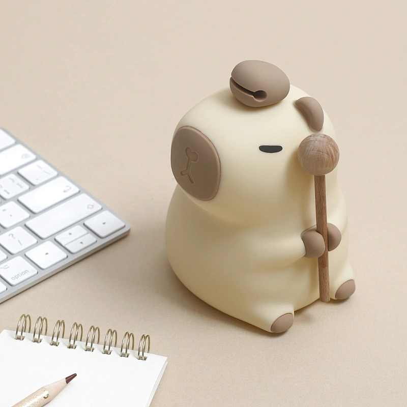 Cute Capybara Night Light Silicone Nightlamp USB Rechargeable Timing Lamp Patting Touch Control Led Lamp for Bedroom Living Room