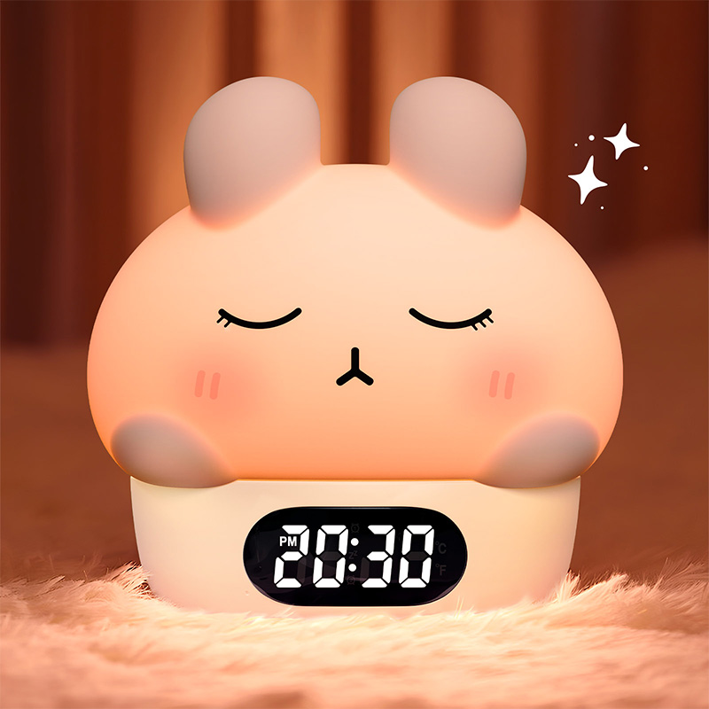 ICARER FAMILY Rabbit LED Night Lights Touch Sensor Remote Control  USB Rechargeable Silicone Bunny Lamp for Children Girls Gift