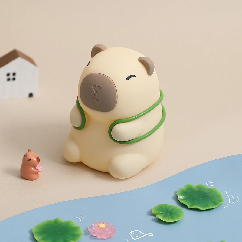 New Capibara Guinea Pig Night Light Children's Room Sleeping Light with Sleeping Lamp Baby Feeding Silicone Pat Light