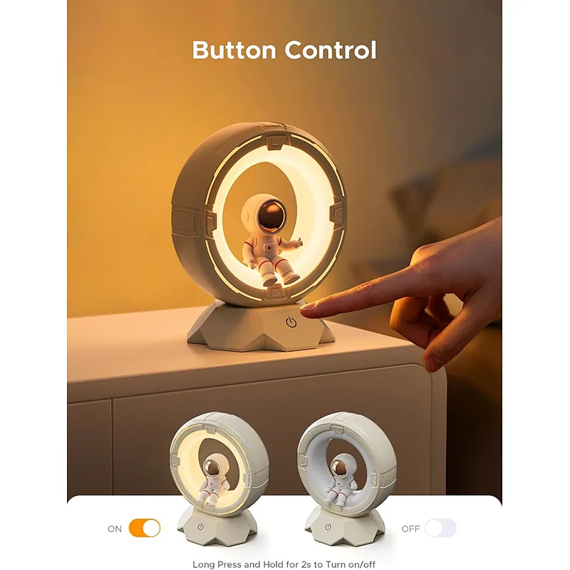 Children's Night Light Lamp Space Astronaut Night Light Creative Silicone LED Lamp for Home and Office Decor