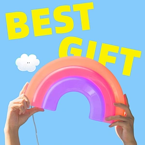 ICARER FAMILY Rainbow Night Light Rechargeable 5V ABS Switch Control Warm Colorful LED for Kids' Bedroom or Hotel