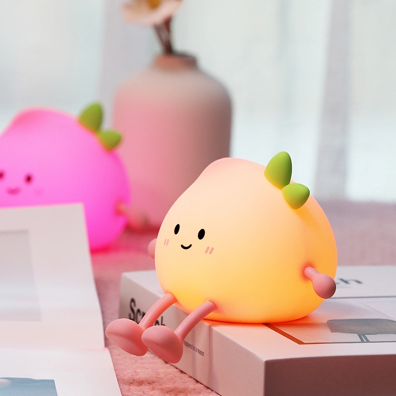 ICARER FAMILY USB Night Light for for Kids Cute Nursery Night Light With Peach Design Table Lamp for Bedroom Use