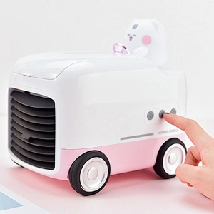 ICARER FAMILY Desktop Air Cooling Fan Portable Air Conditioner Fan with 3 Wind Speeds 600ML Air Cooler with Night Light