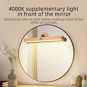 ICARER FAMILY Custom Night Light With Mirror Light Wood 1000mAh Battery Capacity