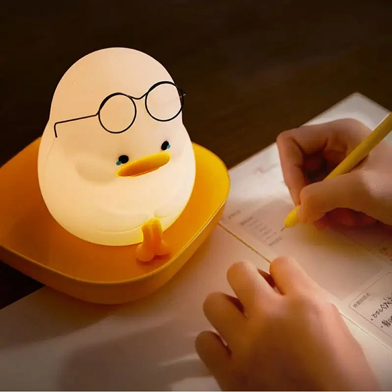 EMO Duck Silicone Pat Light  Intelligent USB Rechargeable Soft Glow for Children Sleep Creative Gift Sleeping Children Light