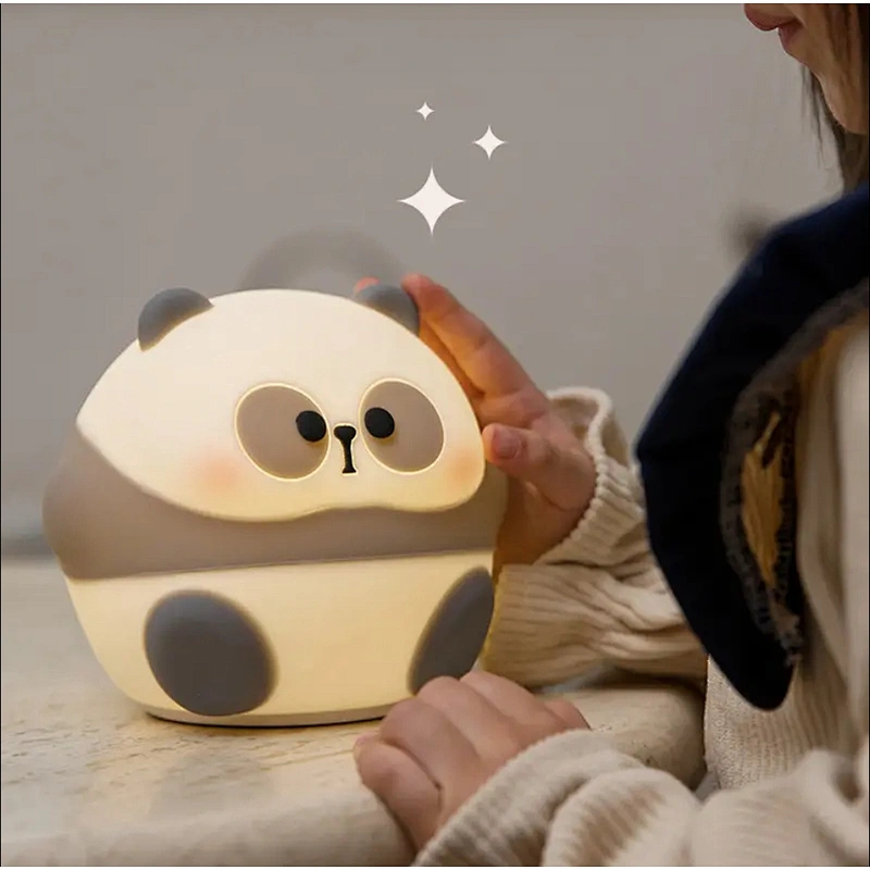 Charming Panda LED Night Lamp with Dark Circle Detail and Soft Peaceful Light for Kids