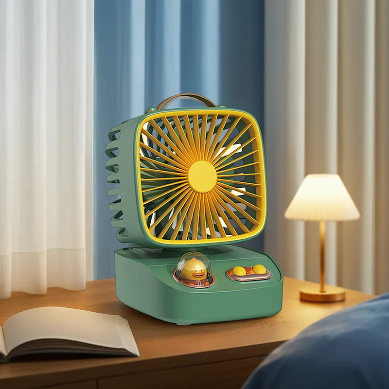 ICARER FAMILY Rechargeable USB Mini Fan Oscillating Desk Table Cooling Fan
