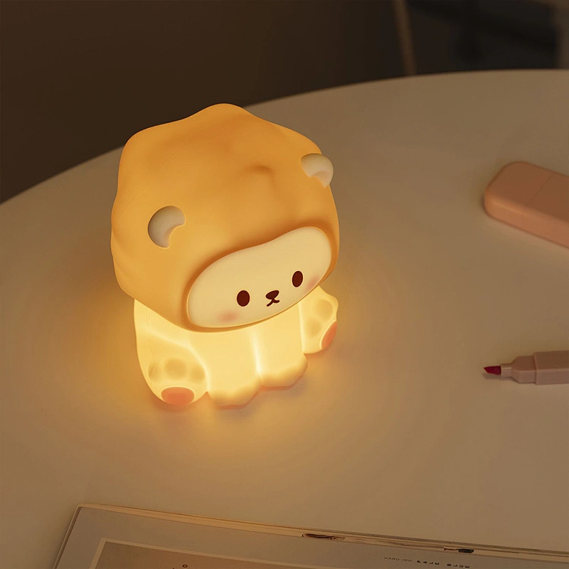 Lion Night Light Bedroom Bed USB Charging Can Be Timed to Sleep Pat Lamp Desktop Fun Decoration Silicone Lamp