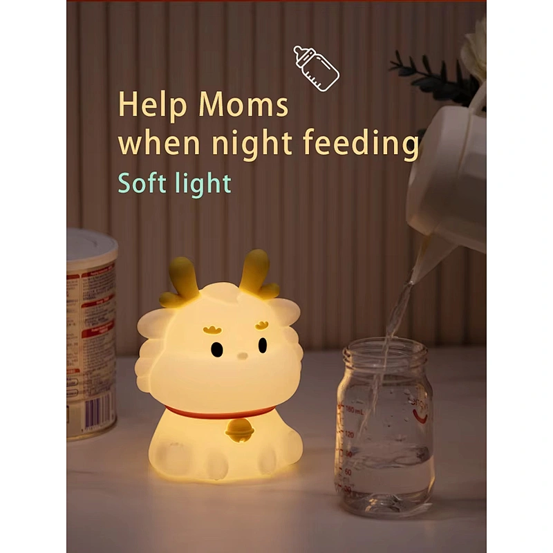 Cute Dragon Colorful Bedside Kids Gift Bedside Home Room Decoration Ambient Dimmable Tap Animal Night Light for Baby