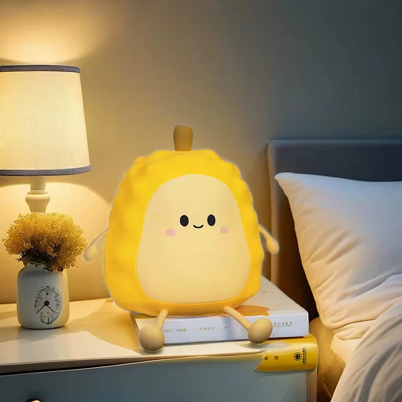 Cute Anime Durian Bed Room Bedside Nursing Table Lamp Baby Kids Children Led Rechargeable Tap Silicone Night Light
