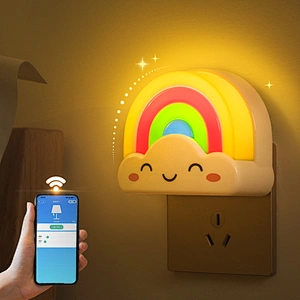 Modern & Cute Rainbow LED Sensor Night Light for Kids USB Powered Gift for Kids' Bedroom or Home Made of Silicone