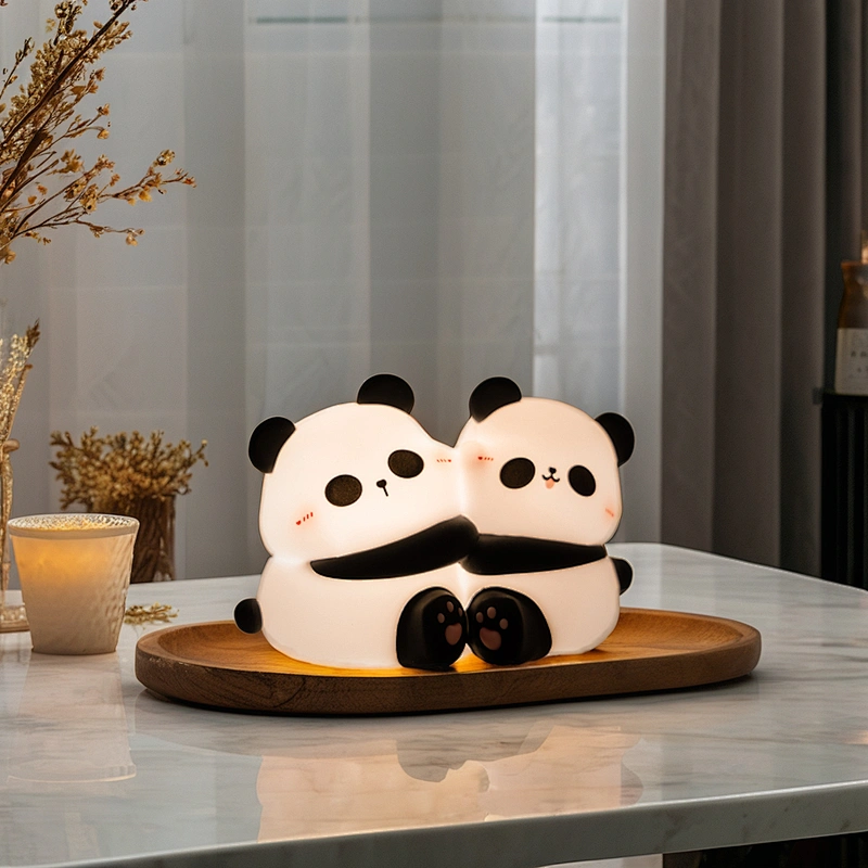 1200mAh Panda Shape Cute Rechargeable Animal Silicone Night Light Bed Lamp for Kids Baby Children