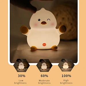 Cute Duck Tap Control Baby Kids Toys Tap Rechargeable Led USB 1200mAh Battery Silicone Animal Night Light for Bedroom Decoration