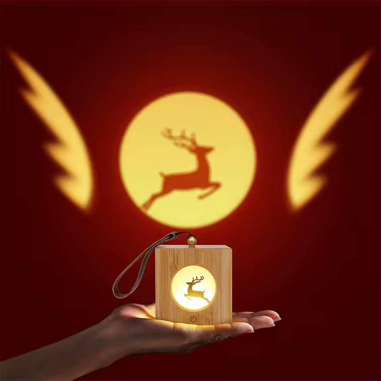 Unique Switch Led Rechargeable Battery Portable Wall Plug Hanging Kids Night Light Projector Lamp for Festival Decoration