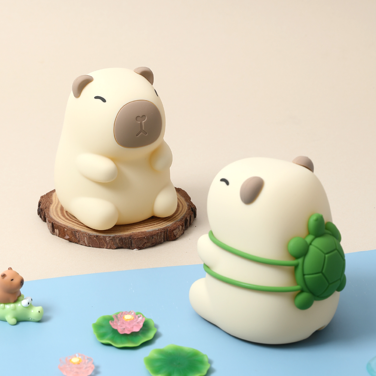 New Capibara Guinea Pig Night Light Children's Room Sleeping Light with Sleeping Lamp Baby Feeding Silicone Pat Light