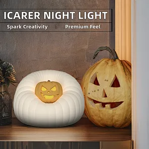 ICARER FAMILY Christmas and Halloween Night Lamp Rechargeable Patting Light Children Nightlight Kid Bedroom Decor Gifts