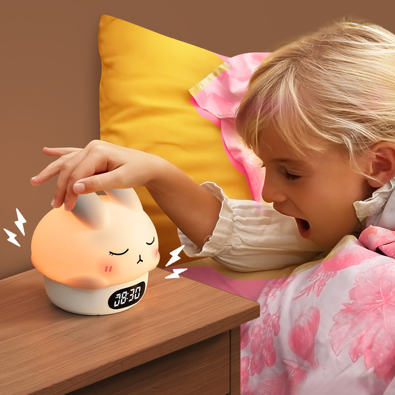 Crystalline Rabbit Bunny Table Lamp for Kids USB & Battery Operated Warm White Light Touch Control Night Light Bedroom
