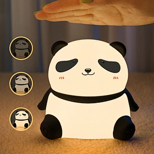 Cute Animal Silicone Night Lights Rechargeable Pat Cartoon Panda Night Light for Kids Baby Bedroom Decor