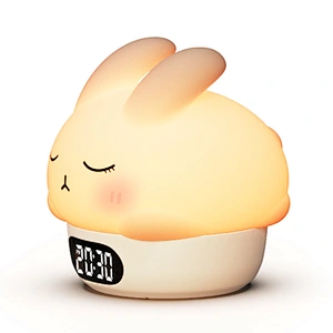 ICARER FAMILY Tap Timer Desk Lamp Dimmable Baby Nursery Alarm Clock Table Lamps Silicone Rechargeable Kids Night Light