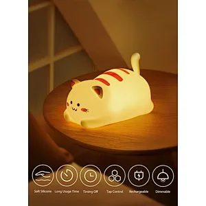 Cute Cat Silicone Night Lamp a Perfect Gift for Kids and Cat Lovers
