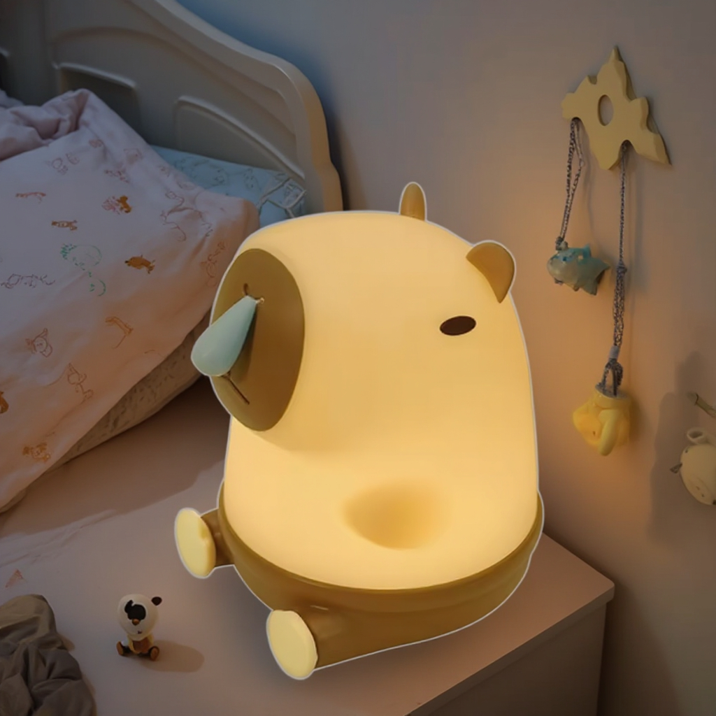 Cute Animal Capybara Custom USB Touch Rechargeable Led Table Lamp Home Decoration Led Silicone Night Lights for Kids