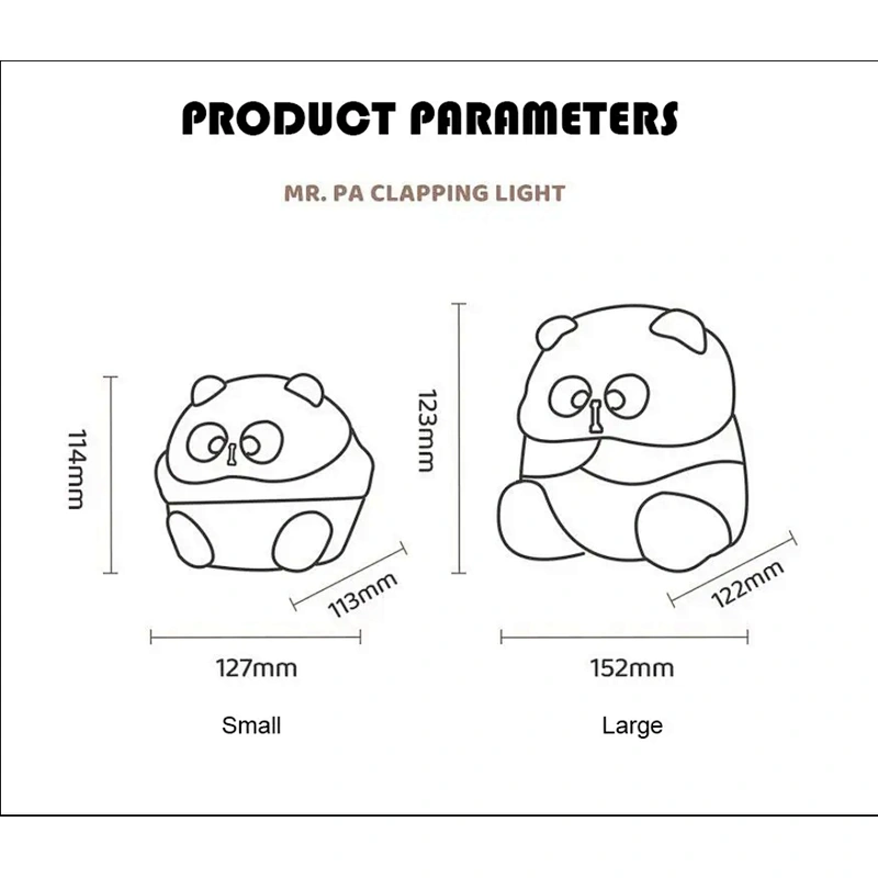Charming Panda LED Night Lamp with Dark Circle Detail and Soft Peaceful Light for Kids